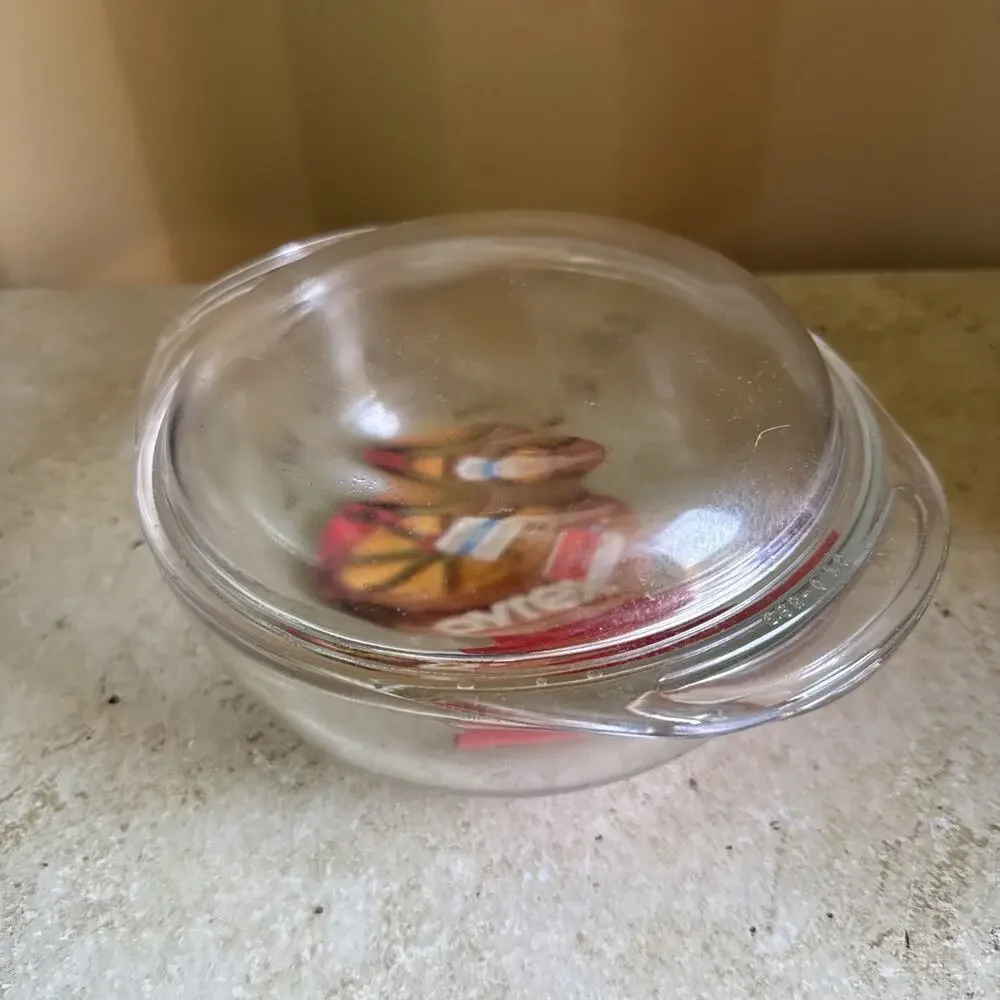 Vintage Pyrex 022 1qt Clear Glass Casserole Covered Dish Tab Lid 682 012 ~ USA